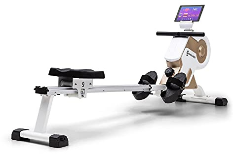 Capital Sports Maquina de Remo para Casa, Aparatos para Hacer Ejercicio Casa, Maquina Gimnasio 8 Niveles de Resistencia y Altura Ajustable, Remo Fitness con Pantalla LCD, Soporte Tablet
