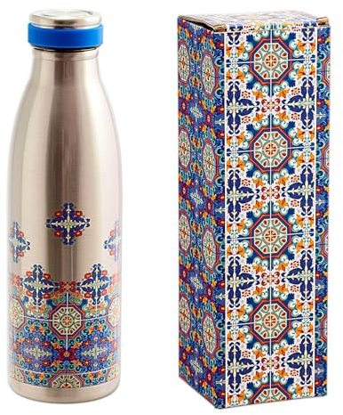 Bouteille Thermique en Acier Inoxydable Réutilisable et Écologique 500 ml, Collection (Tiles)