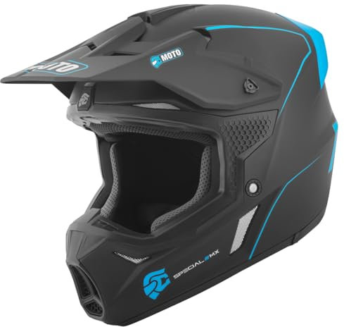 FC-Moto Straight Motocross Hjälm, schwarz/blau, M