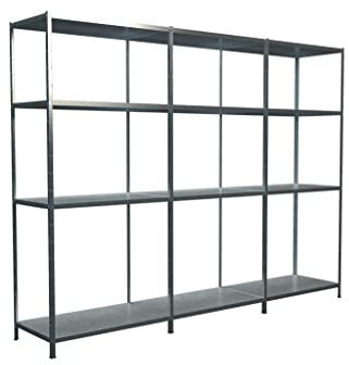 SCHULTE Regalwelt Steck-Grund-/ u 2 Anbauregale, 12 Böden, 1800x3600x350, verz.