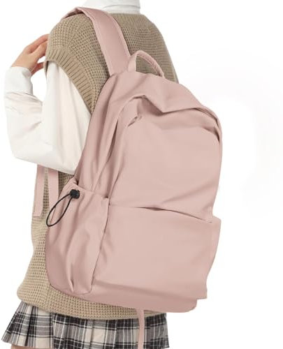 HYC00 Schulrucksack Damen, Causal Travel Schultaschen 14 Zoll Laptop Rucksack für Mädchen im Teenageralter Leichter Rucksack Wasserabweisend Bookbag College Boys Men Work Daypack,Rosa