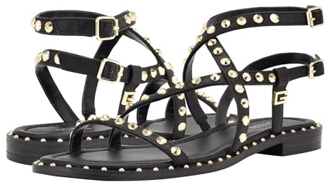 Guess Women's Yamara Sandal, Black 001, 7.5
