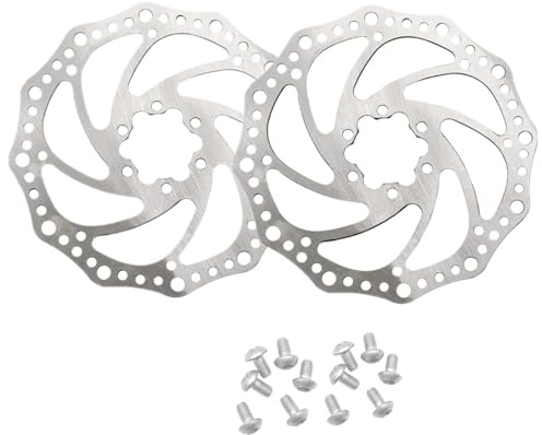 JZK 2 x Disc Brake Rotor with 12 Bolts for Standard Bicycles, Road Bikes, Mountain Bikes, BMX (Silver - 160mm)
