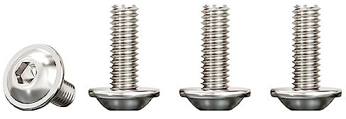 Drenky 20 Pcs M5 Bolts Flanged Button Head Screws 16mm 304 Stainless Steel Pan Head Fully Thread Machine Screws, Rustproof, Rounded With Flange And Hexagon