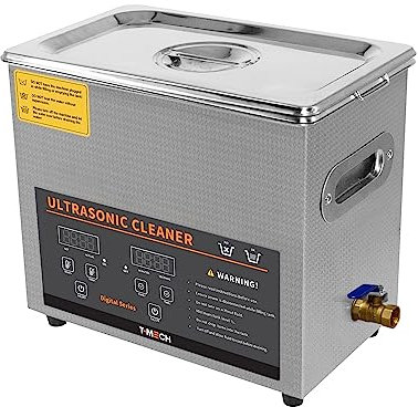 Digital Ultrasonic Cleaner 6L Professional Commercial Stainless Steel Ultra Sonic Bath Cleaning Tank Machine 1-30 Minute Timer 0-80°C Heater 40kHZ Jewellery Metal Parts Wire Basket & Vinyl Adaptor