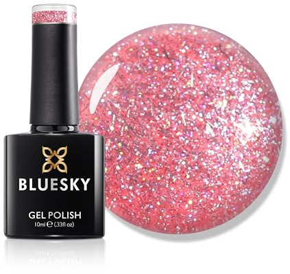 BLUESKY LVM-serien, gelnagellack för glänsande och vackra naglar, lång hållbarhet på upp till 3 veckor (LVM01 Lola Glows 10 ml)