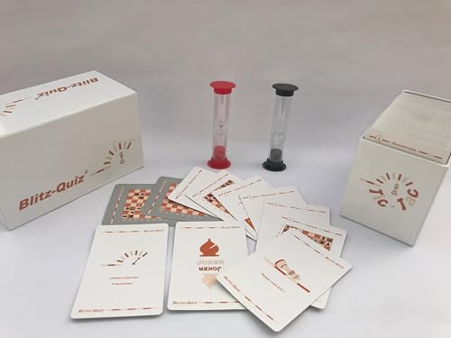 Blitz-Quiz - Le Jeu Qui défie Vos Connaissances aux échecs - 300 Cartes Questions sur Les Ouvertures, l'histoire, Les Joueurs, ... et des finales à résoudre.