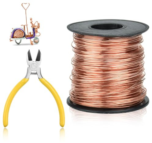 NAROSEBE 100m Kupferdraht zum Basteln, Basteldraht Schmuckdraht, 0.6mm Reiner Kupferdraht, Kupferspulen, Blanker Kupferdrähte, Copper Wire für Schweißen, Experiment, Schmuck, DIY