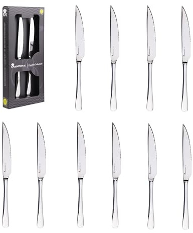 MasterPRO Set 12 coltelli bistecca in acciaio inox con finiture lucide lavabili in lavastoviglie