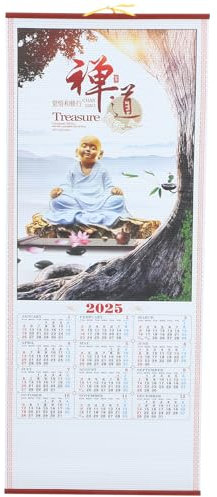 Tofficu 2025 Chinesischer Wandkalender Chinesischer Tierkreis-Wandkalender Jahr Der Schlange Monatskalender Mondkalender Fengshui Für Heimbüro-Dekoration