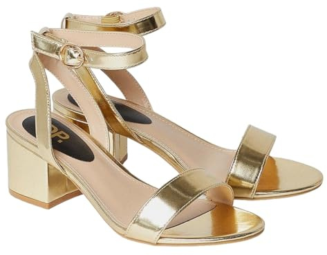 Dorothy Perkins Women’s Wide Fit Tommi Barely There Mid Block Heel Sandals, Wide Fit, Spring Summer, Holiday, Summer Party, Wedding Guest, Weekend