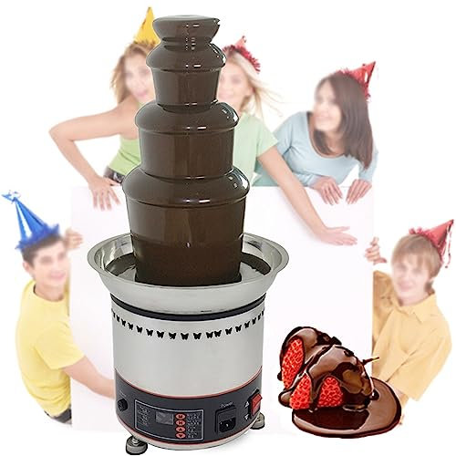 LZDOYY Fuente de Chocolate eléctrica, Olla de Fondue de Chocolate, Fondue de Fiesta de Fuente para Queso Nacho, Salsa Barbacoa, Rancho, licores,4floors