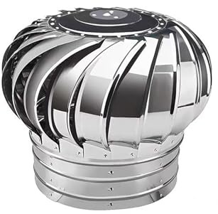 Comignolo Girevole In Acciaio Inox, Cappello Eolico Per Camini, Eolico Comignoli Girevoli Per Estrazione Di Fumi Cappello, Aspiratore Fumi Girevole Cappello Eolico Per Canne Fumarie(110mm/4.3in)
