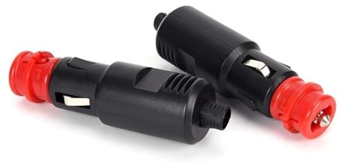 2 Stück Zigarettenanzünder Stecker Autostecker 12V-24V Sicherheits Universalstecker Normstecker mit 8A 10A Sicherung für Auto LKW Auto Motorrad Kühlbox Navigation Auto Handstaubsauger