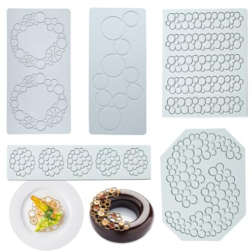 YapitHome Silikonform Backen für Backen, DIY Kuchendekorationen, 5 Stück | Kuchen-Spitzen-Form Blasen, Silikon-Spitzen-Matte, Für Kuchendekoration, Für Gummis, Fondant, Schokolade, Zuckerpaste