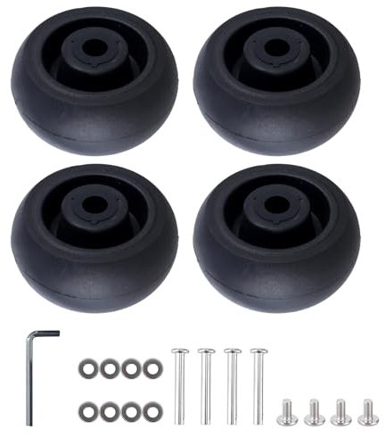 PEILINZE Trolley-Koffer, Universalrad, 4 Stück, 40 x 18 mm, Kofferräder, Ersatzrollen, Schwarz, Universal-Räder, Gummi-Drehgelenke, Reparatur-Sets