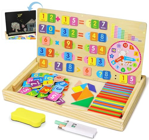 Suofuolef Montessori Spielzeug Spiele, Mathe Lernen Lernspiele ab 4 5 6 Jahren Jungen Mädchen