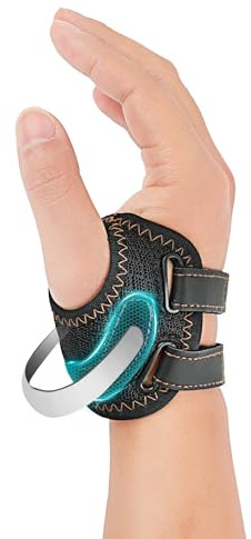 FORTEMOTUS Thumb Brace Right Hand - CMC Thumb Arthritis Support Comfortable Nylon Brace with Thumb Splint for Mild CMC Joint Pain Relief for Osteoarthritis, Tendonitis, Unisex, Black, Medium