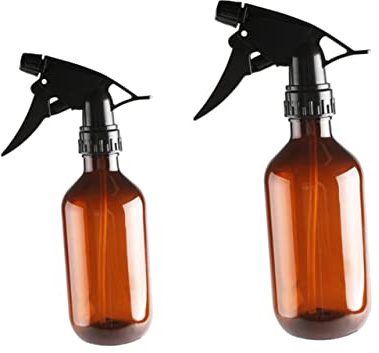 2 Stück Kunststoff Wassersprüher 240ml 500ml Braun Pe | Drucksprühfunktion, aus Pe, Leicht zu Tragen, Auslaufsicher, für Pflanzenpflege und Friseurbereich
