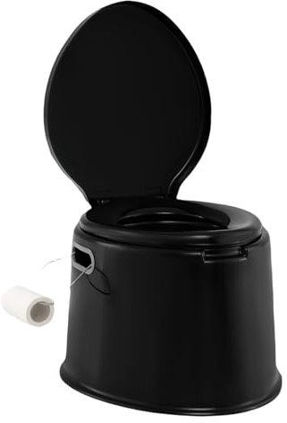 FANTASK Turnreck, WC da Campeggio Unisex Adulto, Nero, 41 x 49 x 34 cm