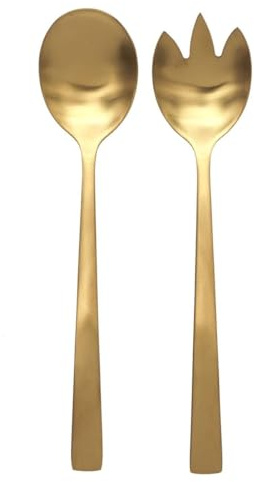 AltoBuy Couverts à Salade en Acier Inoxydable brossé doré