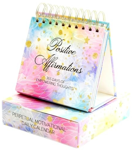 Calendrier de bureau avec citations de motivation, calendrier quotidien inspirant, calendrier perpétuel à rabat à 365 jours pour bureau, décoration d'intérieur, cadeau d'affirmation positive pour