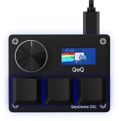 SAYODEVICE O3C Rapid Trigger Hall Effect Keyboard Suitable for OSU and Geometry Dash Rhythm Game Macro Keypad with Magnetic Linear Switches (Black, Gateron Jade Pro Green Switch)