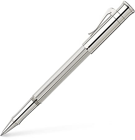 Graf von FABER-CASTELL 145512 - Tintenroller Classic, platiniert, mit schnell-trocknender Tinte