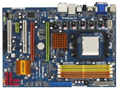 Asrock A780GXH/128M - Scheda madre AMD AM2+, 4 x DDR2 Memory ATX