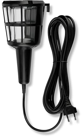 REV handlampa, bygglampa, verkstad, 60 W, E27 eller glödlampa, kabellängd 5 m, svart