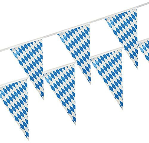 PAPSTAR 5 Wimpelkette, Folie 10 m Bayrisch Blau wetterfest
