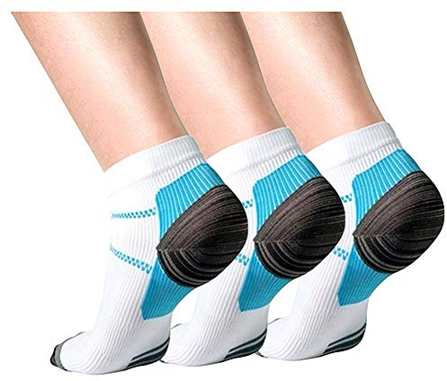 Chaussettes pour fasciite plantaire, lot de 3 pièces, soins des pieds, compression, pour homme et femme, chaussettes de course pour soulager les douleurs, prise en charge du talon, arche et cheville.