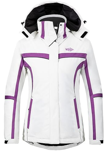 wantdo Women's Mountain Ski Jacket Waterproof Snow Winter Quilted Puffer Coat White M