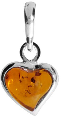 Anhänger - kleines Herz - Silber 925/000 mit Bernstein