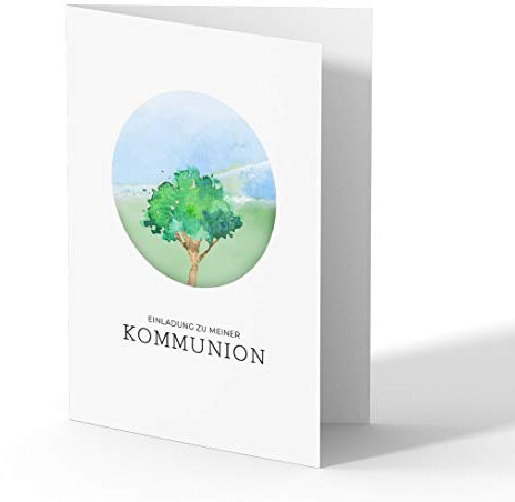 (10 x) Kommunion Einladungskarten Kommunionskarten Einladungen Karten - Baum