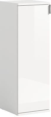 xonox.home - Kommode Projekt X 30x99x34 cm in Front weiß Hochglanz Korpus weiß - Mehrzweckschrank schmaler Beistellschrank - platzsparend, modern und funktional
