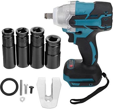 TEHAUX Clé à Chocs sans Fil sans Balais, 1280w, 360-520nm, 4 Douilles 17/19/21/22mm, pour Batterie 18v et 21v, Usage Construction et Aviation