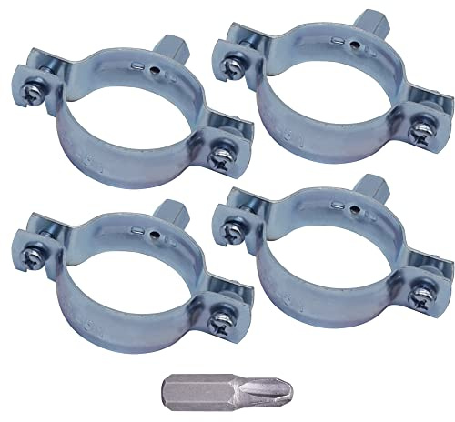 SKIR'CO (4 pezzi) Staffe per tubi da 47-51 mm, morsetti per tubi, supporti per tubi per montaggio a parete e a soffitto