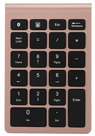 AMONIDA 22 Tasten Ziffernblock, BT304 ABS Wireless Nummernblock, Kompatibel mit Bluetooth 5.0, für Android, für Windows, für Mac OS-Systeme (Roségold)