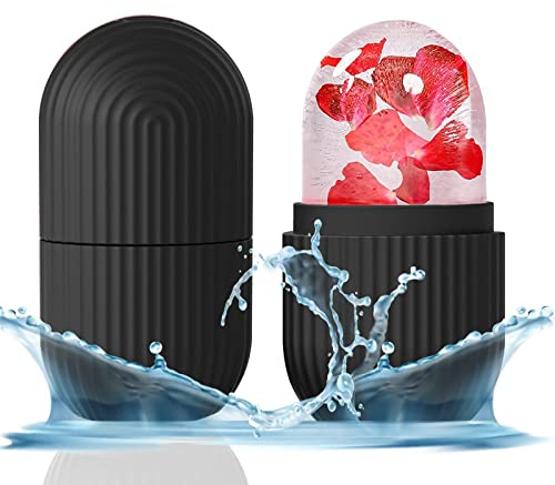 IIQI Ice Face Roller Massager,Ice Cube Roller for Face, Eyes and Neck Naturally Conditioning and Skin Care,De-Puff Eye Bags,Reduce Migraine Pain (Black)