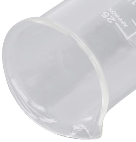 Lot de 10 Béchers Gradués en Verre de Laboratoire 25 Ml, Cylindres de Bécher avec Béchers Gradués Résistants aux Acides et aux Alcalis pour L'enseignement