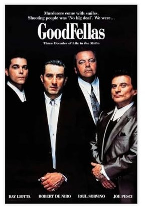 OffsuM Goodfellas Klassisches Filmposter Vintage Film Leinwand Poster Wandkunst Dekor Druck Bild Gemälde für Wohnzimmer Schlafzimmer Dekoration ungerahmt 40 x 60 cm