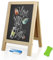 Kreidetafel Aufsteller, Schiefertafel zum Beschriften Kleine Kreidetafel mit Holzständern Schwarz Buffet Preisschilder Aufsteller 25 x 40 cm Desktop Küchentafel mit Kreide für Bar Café Küchen
