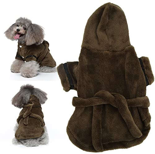 Hundebademantel-Handtuch, Bademäntel Für Hunde, Saugfähiger Hundebademantel Mit Kapuze Für Welpen, Kleine Hunde Und Katzen(L)