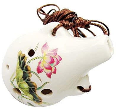 6-loch Okarina aus Keramik in Blumenform für Anfänger | Kinder Okarina, Leicht zu Spielen und Einfach zu Verstauen, Kreatives Design für Übungszwecke