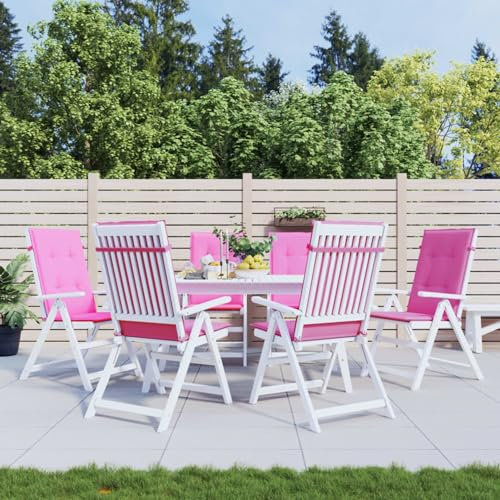 Gecheer Hochlehner-Auflagen 6 STK. Rosa Stoff
