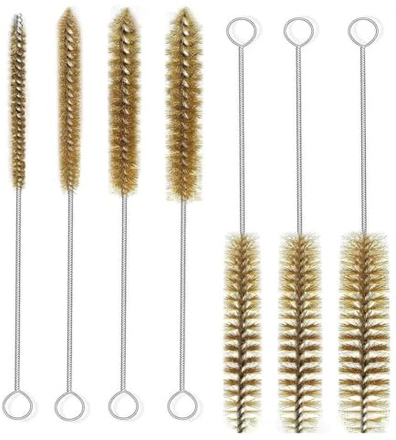 YFZCLYZAXET 7Pcs Brass Wire Tube Brushes Bottle Brush Set,Wire Brushes for Cleaning,Wire Pipe Cleaner Bore Brush Cleaning