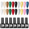 COSCELIA Juego de Esmaltes de Uñas de Gel,10 Colores 7 ML Esmaltes Semipermanentes para Uñas, Blanco Marrón Verde Rojo Negro Plateado Azul Rosa