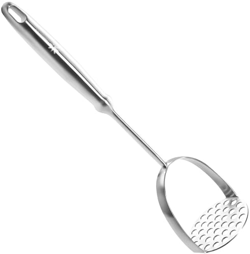 Schiacciapatate in acciaio inox, per schiacciapatate, per patate, frutta e verdura, carne, cibo per animali domestici, utensile da cucina in metallo resistente, lavabile in lavastoviglie, 31 cm