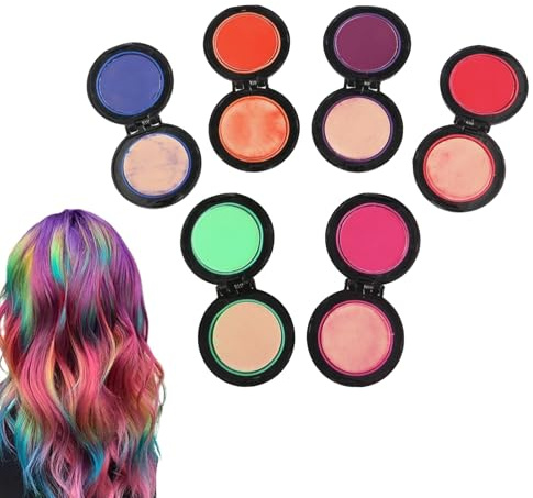 SNONESIY 6 Stück Haarkreide, Haarkreide für Kinder, Haarfarbe Kinder, Waschbar, Geeignet für Halloween, Weihnachten, Karneval, Cosplay, Geburtstag DIY, Kann Als Geschenk Verwendet Werden